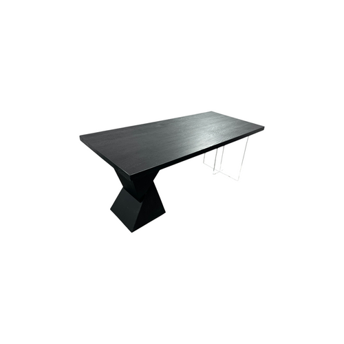 Groove Interior Black Rectangular Solid Wood + Acrylic Desk, image 18