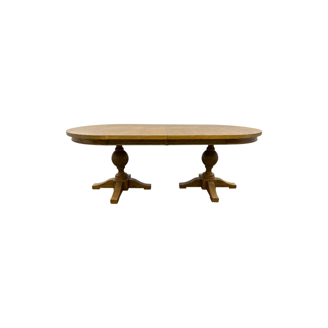 Laurel Foundry Modern Farmhouse Lang Modern Transitional 102" Double Pedestal Dining Table - Light Brown