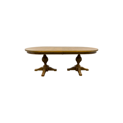 Laurel Foundry Modern Farmhouse Lang Modern Transitional 102" Double Pedestal Dining Table - Light Brown, image 1
