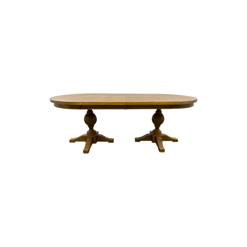 Laurel Foundry Modern Farmhouse Lang Modern Transitional 102" Double Pedestal Dining Table - Light Brown