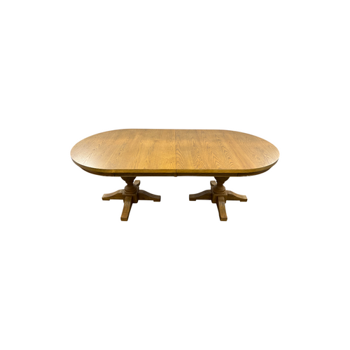 Laurel Foundry Modern Farmhouse Lang Modern Transitional 102" Double Pedestal Dining Table - Light Brown, image 2