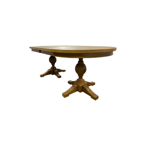 Laurel Foundry Modern Farmhouse Lang Modern Transitional 102" Double Pedestal Dining Table - Light Brown, image 3