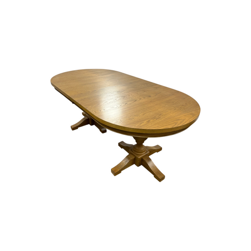 Laurel Foundry Modern Farmhouse Lang Modern Transitional 102" Double Pedestal Dining Table - Light Brown, image 4
