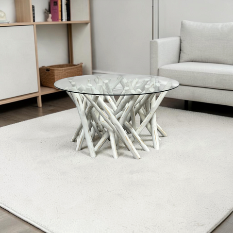 Ibolili Glass Top Single Coffee Table