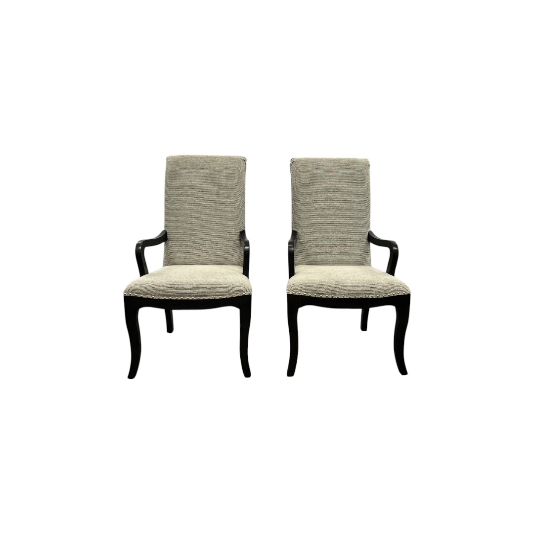 Lark Manor Dows Upholstered Arm Chair — Scroll-Back · Nailhead Trim Set of 2