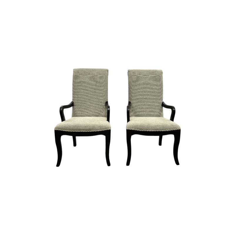 Lark Manor Dows Upholstered Arm Chair — Scroll-Back · Nailhead Trim Set of 2