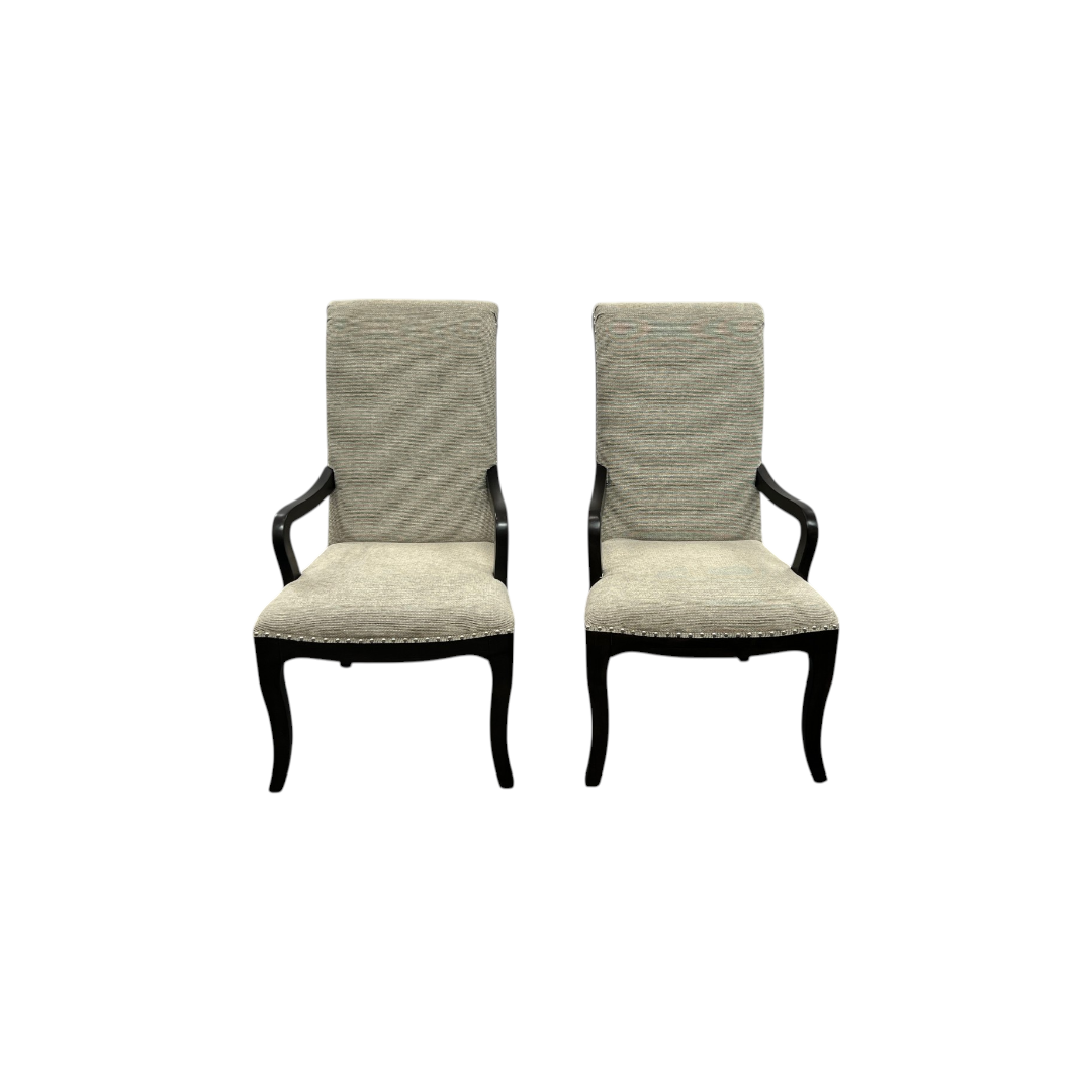 Lark Manor Dows Upholstered Arm Chair — Scroll-Back · Nailhead Trim Set of 2