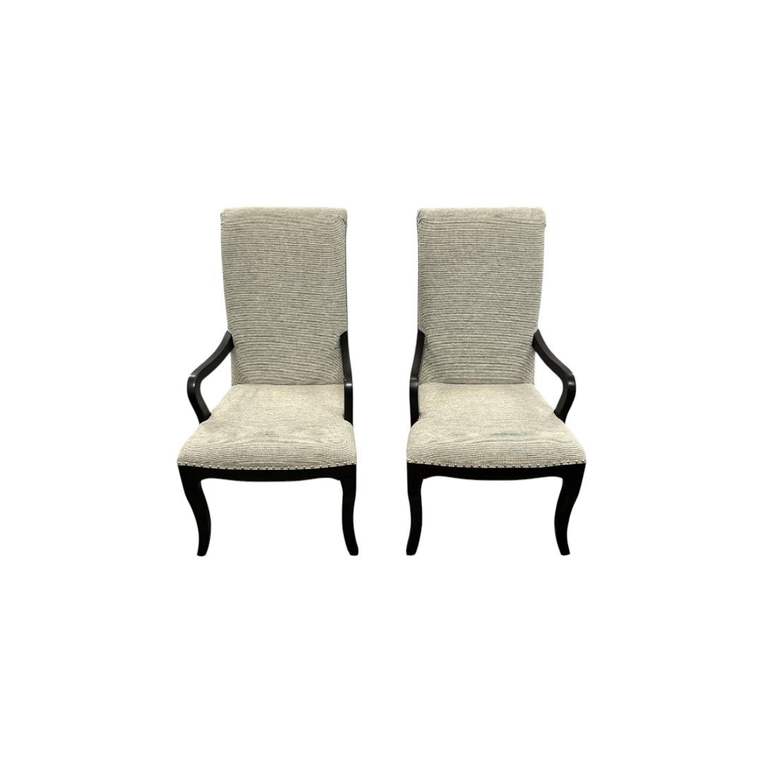 Lark Manor Dows Upholstered Arm Chair — Scroll-Back · Nailhead Trim Set of 2