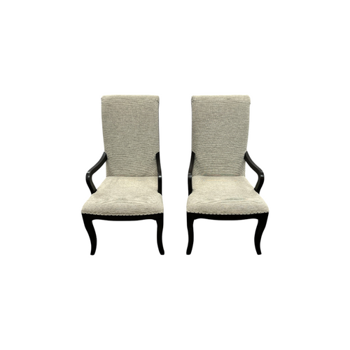 Lark Manor Dows Upholstered Arm Chair — Scroll-Back · Nailhead Trim Set of 2, image 3