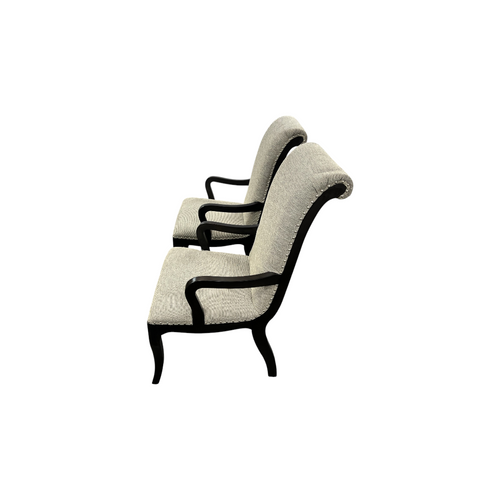 Lark Manor Dows Upholstered Arm Chair — Scroll-Back · Nailhead Trim Set of 2, image 7