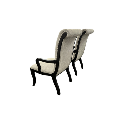Lark Manor Dows Upholstered Arm Chair — Scroll-Back · Nailhead Trim Set of 2, image 8