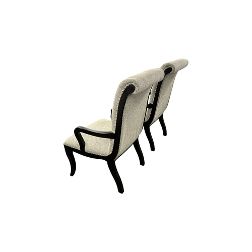 Lark Manor Dows Upholstered Arm Chair — Scroll-Back · Nailhead Trim Set of 2, image 9