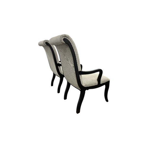 Lark Manor Dows Upholstered Arm Chair — Scroll-Back · Nailhead Trim Set of 2, image 12