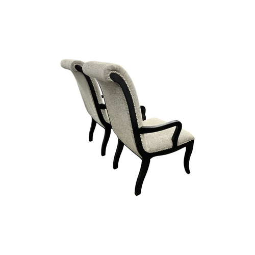 Lark Manor Dows Upholstered Arm Chair — Scroll-Back · Nailhead Trim Set of 2, image 13