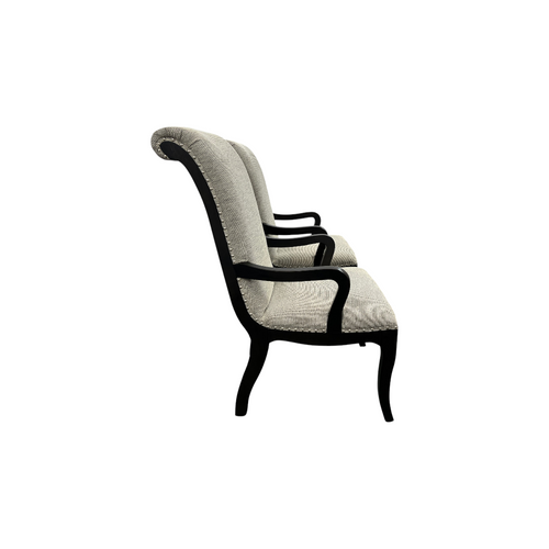 Lark Manor Dows Upholstered Arm Chair — Scroll-Back · Nailhead Trim Set of 2, image 15