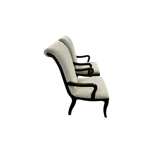 Lark Manor Dows Upholstered Arm Chair — Scroll-Back · Nailhead Trim Set of 2, image 16