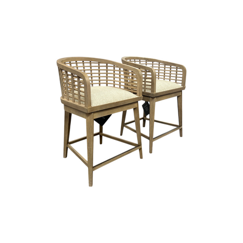 Birch Lane Surfrider Barrel Back Swivel Counter Stool Set of 2, image 9
