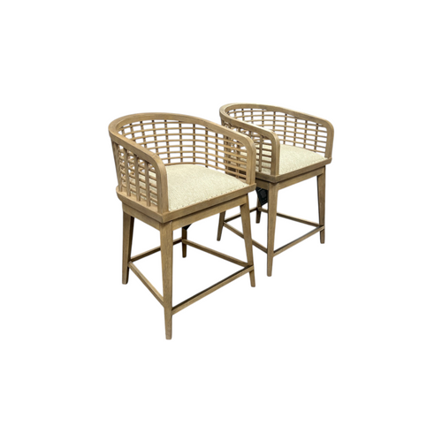 Birch Lane Surfrider Barrel Back Swivel Counter Stool Set of 2, image 10