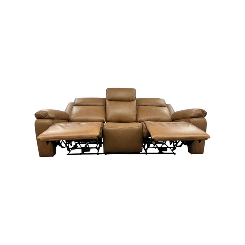 Hokku Designs Kenol 88.2'' Wide Brown Camel Genuine Leather Power Reclining Sofa with Adjustable Headrest, image 16