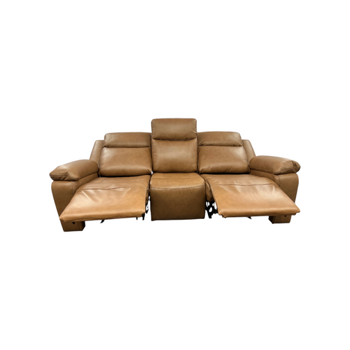 Hokku Designs Kenol 88.2'' Wide Brown Camel Genuine Leather Power Reclining Sofa with Adjustable Headrest, image 17