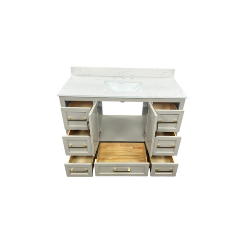 Lark Manor Alpharetta 48'' Freestanding Single Bathroom Vanity with Engineered Stone Top, image 28