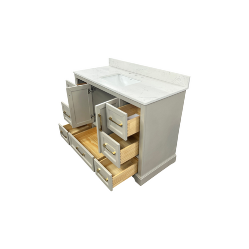 Lark Manor Alpharetta 48'' Freestanding Single Bathroom Vanity with Engineered Stone Top, image 30