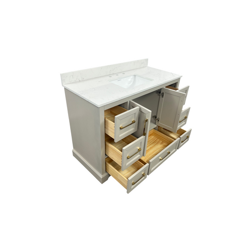Lark Manor Alpharetta 48'' Freestanding Single Bathroom Vanity with Engineered Stone Top, image 32
