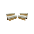 Exintor Cream-colored padded solid wood display booth (Set of 2)