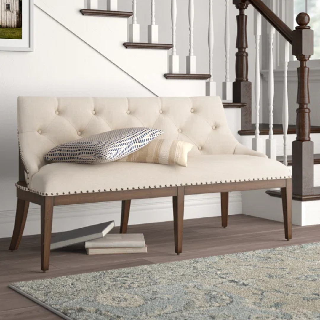 Lark Manor Aisja Upholstered Shelter Dining Bench - Brown