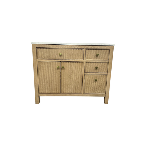 Birch Lane Lala 42" Single Bathroom Vanity With Grain White Engineered Stone Countertop Without Mirror, image 1