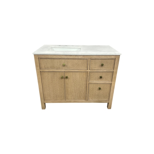 Birch Lane Lala 42" Single Bathroom Vanity With Grain White Engineered Stone Countertop Without Mirror, image 2
