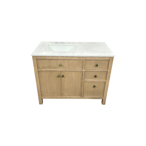 Birch Lane Lala 42" Single Bathroom Vanity With Grain White Engineered Stone Countertop Without Mirror, image 3