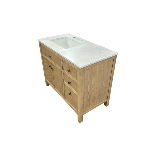 Birch Lane Lala 42" Single Bathroom Vanity With Grain White Engineered Stone Countertop Without Mirror, image 6
