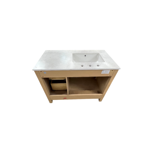 Birch Lane Lala 42" Single Bathroom Vanity With Grain White Engineered Stone Countertop Without Mirror, image 13