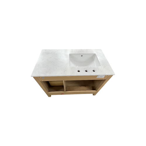 Birch Lane Lala 42" Single Bathroom Vanity With Grain White Engineered Stone Countertop Without Mirror, image 14