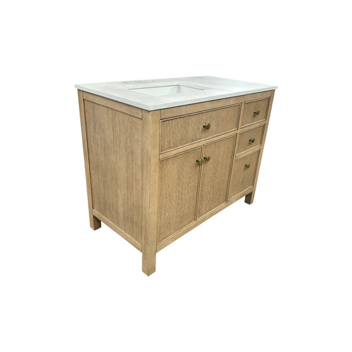 Birch Lane Lala 42" Single Bathroom Vanity With Grain White Engineered Stone Countertop Without Mirror, image 22