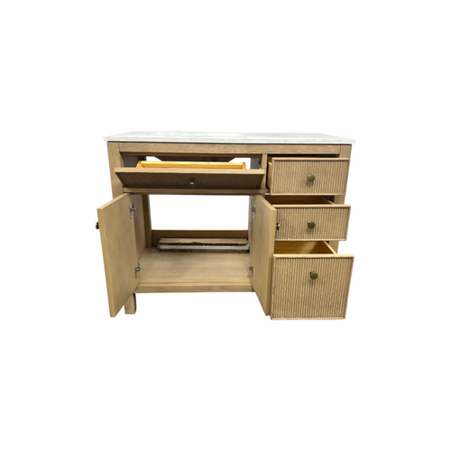 Birch Lane Lala 42" Single Bathroom Vanity With Grain White Engineered Stone Countertop Without Mirror, image 24