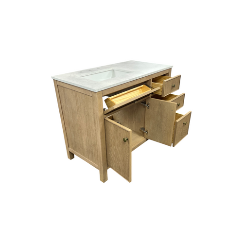 Birch Lane Lala 42" Single Bathroom Vanity With Grain White Engineered Stone Countertop Without Mirror, image 30