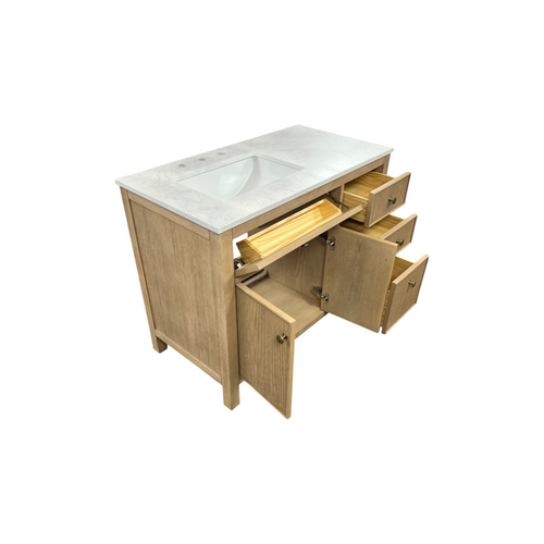 Birch Lane Lala 42" Single Bathroom Vanity With Grain White Engineered Stone Countertop Without Mirror, image 31