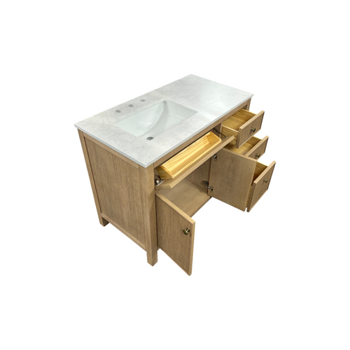 Birch Lane Lala 42" Single Bathroom Vanity With Grain White Engineered Stone Countertop Without Mirror, image 32