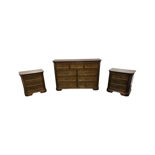 Charlton Home Ailany Traditional Wood 9-Drawer Dresser and 3-Drawer Nightstand Set, image 20