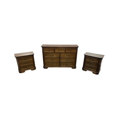 Charlton Home Ailany Traditional Wood 9-Drawer Dresser and 3-Drawer Nightstand Set, image 21