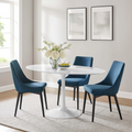 Modway Lippa Oval Faux Marble Dining Table in White