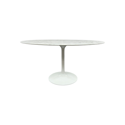 Modway Lippa Oval Faux Marble Dining Table in White, image 2