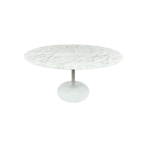 Modway Lippa Oval Faux Marble Dining Table in White, image 4
