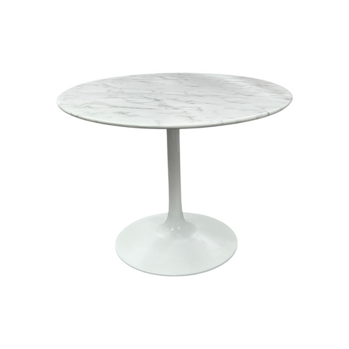 Modway Lippa Oval Faux Marble Dining Table in White, image 5