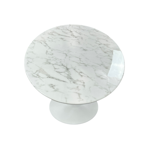 Modway Lippa Oval Faux Marble Dining Table in White, image 7