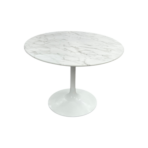 Modway Lippa Oval Faux Marble Dining Table in White, image 9