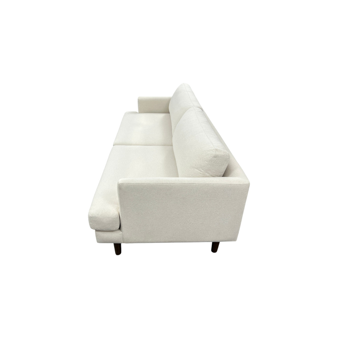 Simplihome Livingston Woven-Blend Fabric Mid-Century Modern Sofa with Solid Wood Frame for Living Room