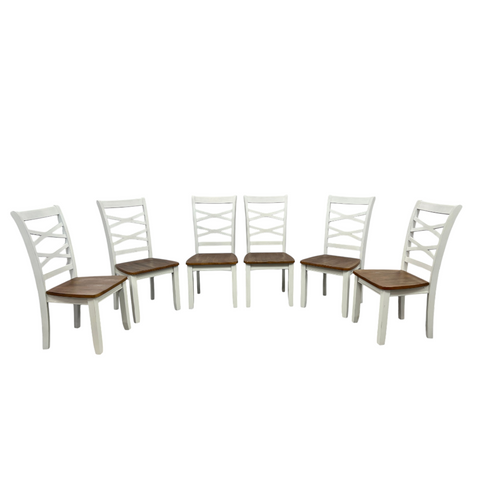 Red Barrel Studio Jordian 6pc Dining Chair Set · Two-Tone Cherry & White · Mango Wood, image 1